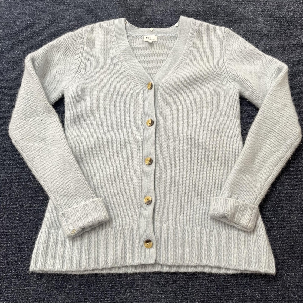 Mimi Maternity Sweater Womens Small Gray Wool Rabbit Hair Cardigan Button Knit
